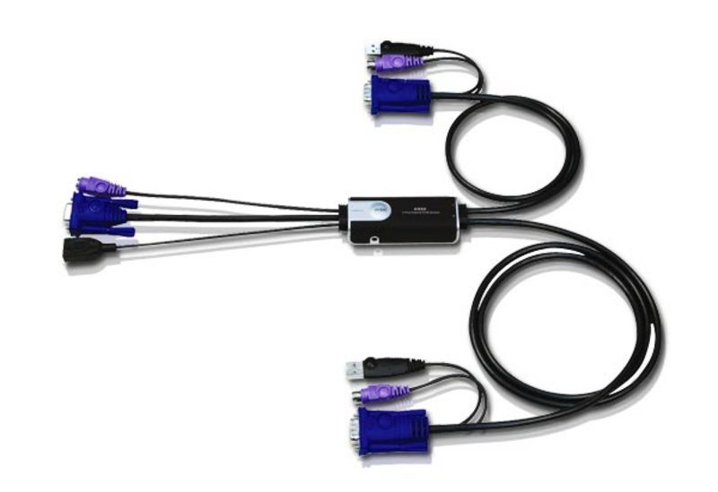 KVM Choice, UKCS52 Aten 2 Port PS/2 USB VGA Cable KVM Switch with