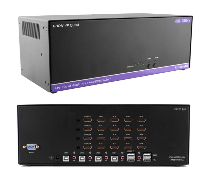 KVM Choice, UK:SmartAVI - UHDN-4P-QUAD - 4K ULTRA HD 4-Port, Quad-Head ...